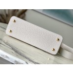 𝐋𝐎𝐔𝐈𝐒𝐕𝐔𝐈𝐓𝐓𝐎𝐍 N83103 Milk Shake White Mix Powder Ostrich Pattern Capuchines Handbag